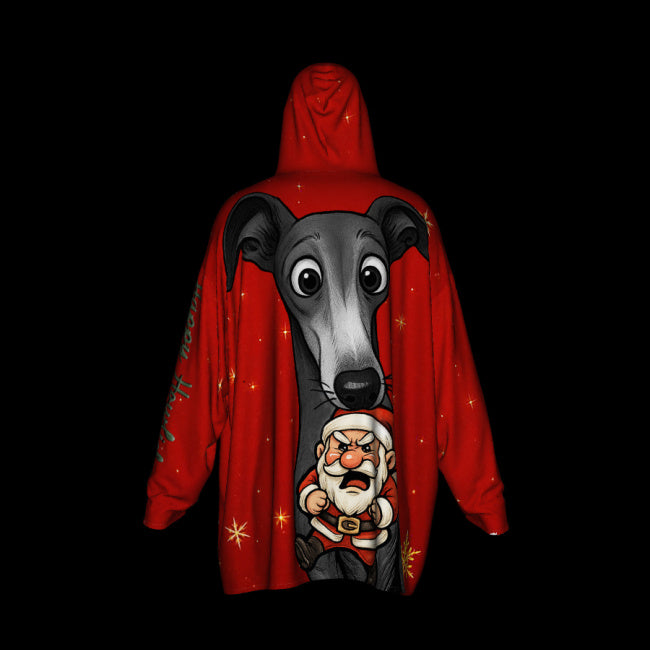Happy Howlidays -Italian Greyhound/Greyhound, Whippet and Lurcher. Cosy Oversized Christmas Hoodie - Your Personal Cloud of Comfort.