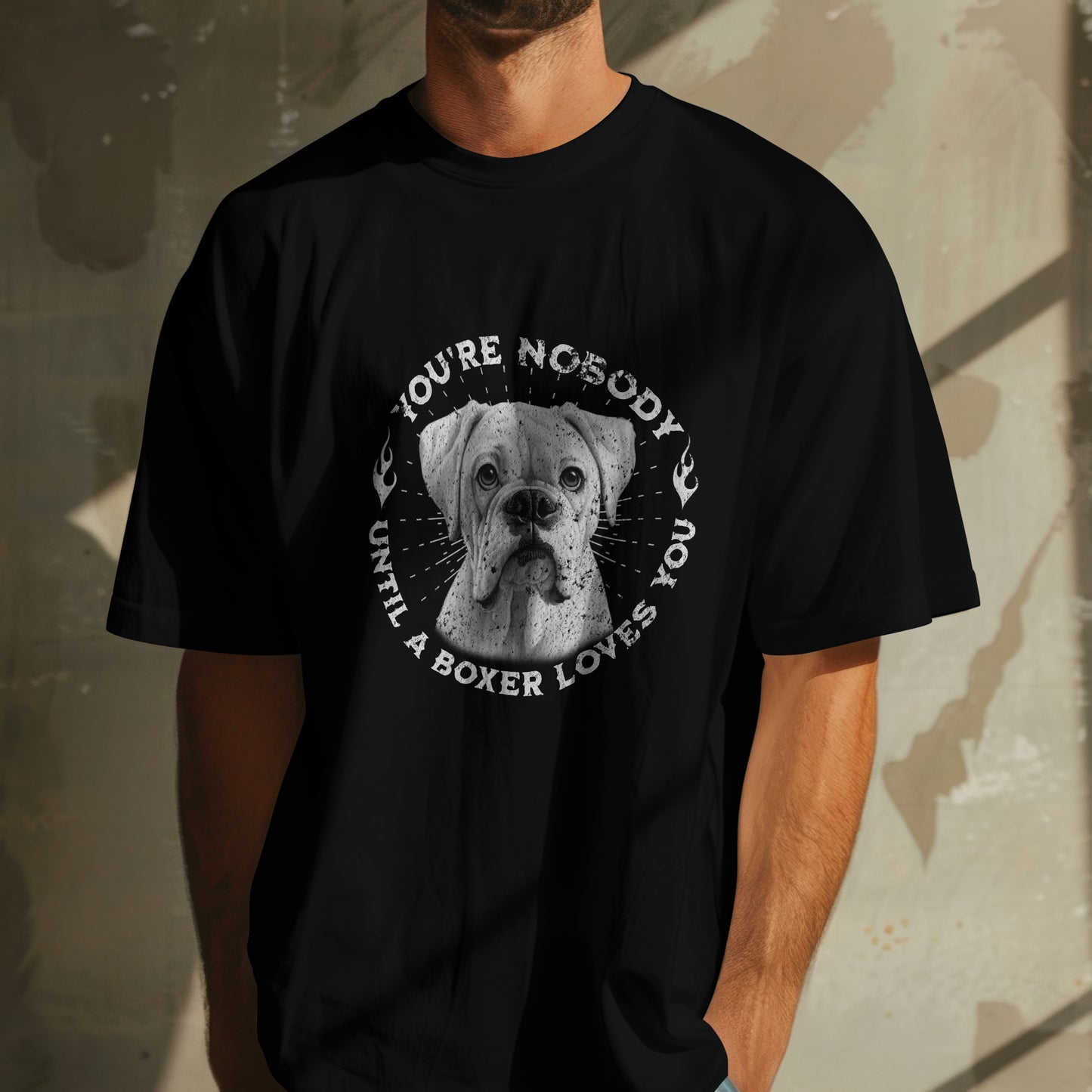 You're Nobody Until A Boxer Loves You - White Boxer. Unisex Oversized T-shirt | SOL'S Legacy 03996