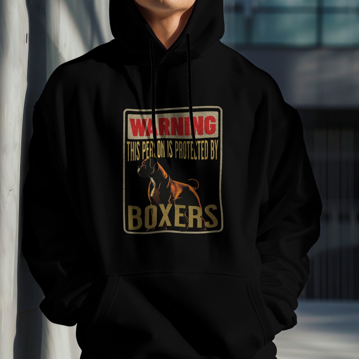 Warning This Person Is Protected By Boxers. Classic Unisex Pullover Hoodie | Gildan® 18500