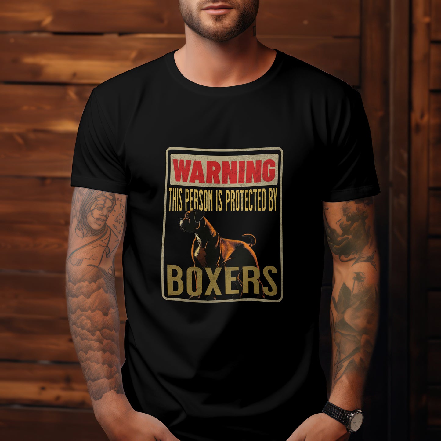Warning This Person Is Protected By Boxers. Premium Unisex Crewneck T-shirt | Bella + Canvas 3001