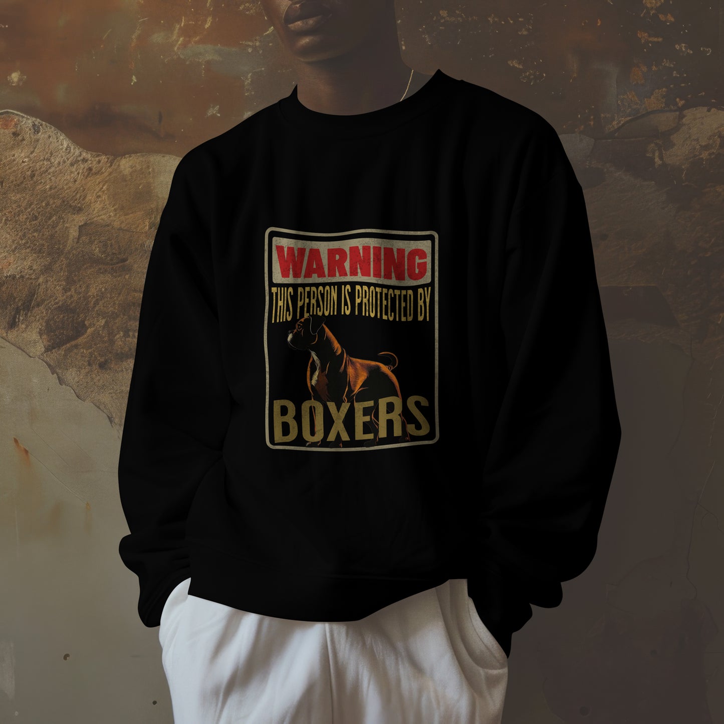 Warning This Person Is Protected By Boxers. Classic Unisex Crewneck Sweatshirt | Gildan® 18000