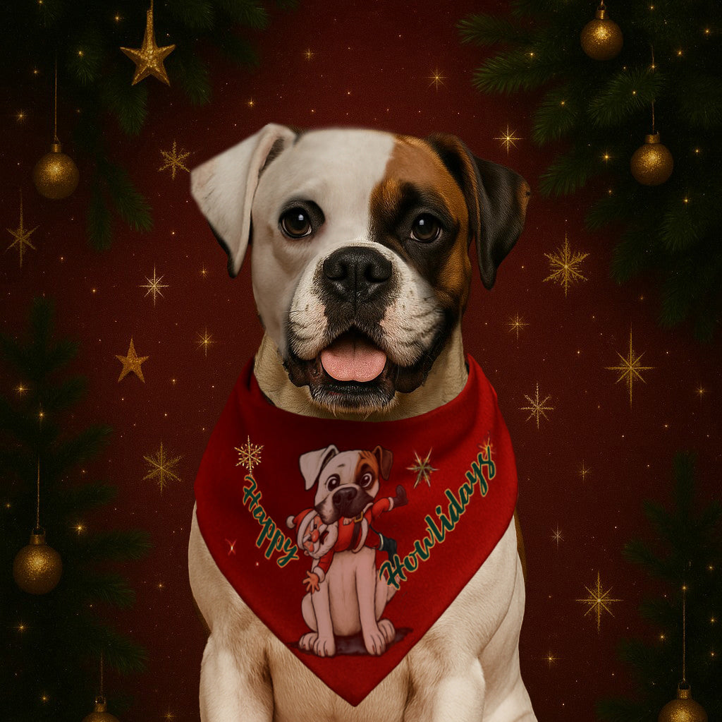 Christmas White Boxer Bandana