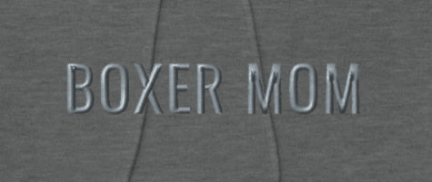 BOXER MOM - Classic Unisex Pullover Hoodie With Discreet Embroidered Text.