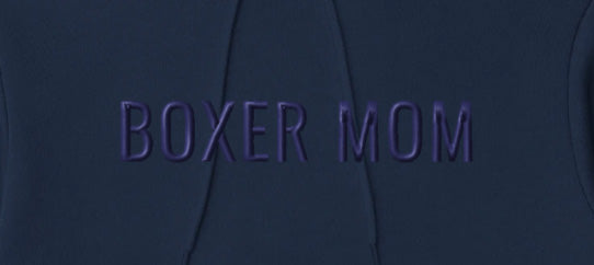 BOXER MOM - Classic Unisex Pullover Hoodie With Discreet Embroidered Text.