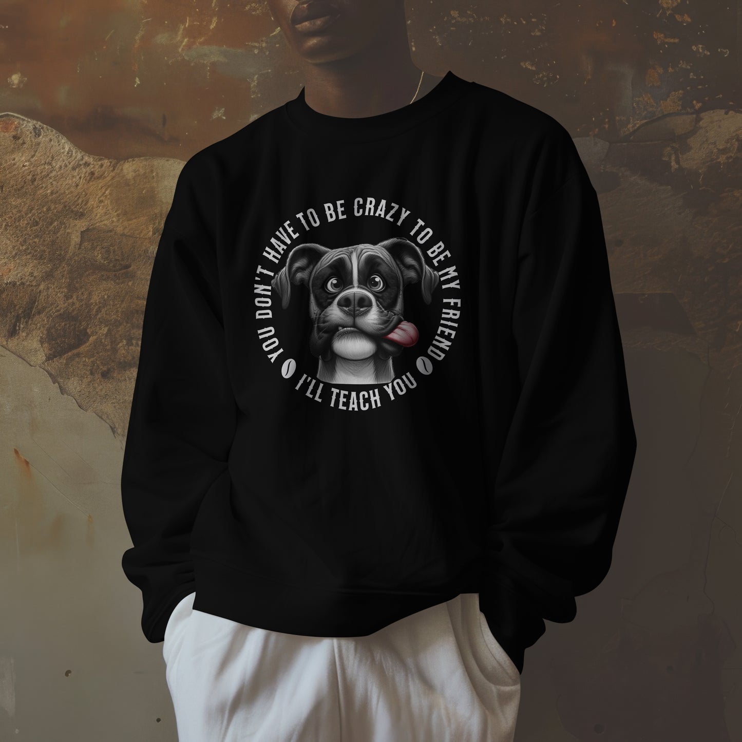 You Don't Have To Be Crazy... - Boxer - . Classic Unisex Crewneck Sweatshirt | Gildan® 18000