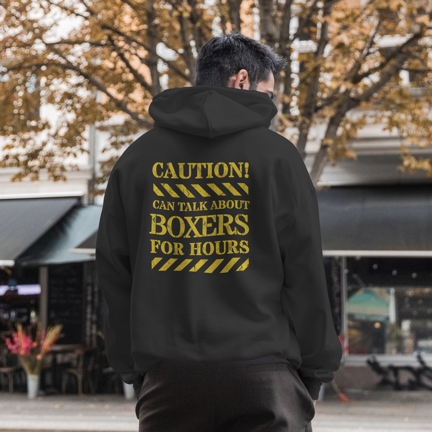 Caution! Can Talk About Boxers.. - Boxer. Print front and back. Classic Unisex Pullover Hoodie | Gildan® 18500