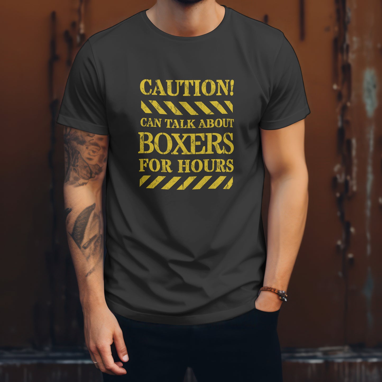 Caution - Boxers.. Premium Unisex Crewneck T-shirt | Bella + Canvas 3001