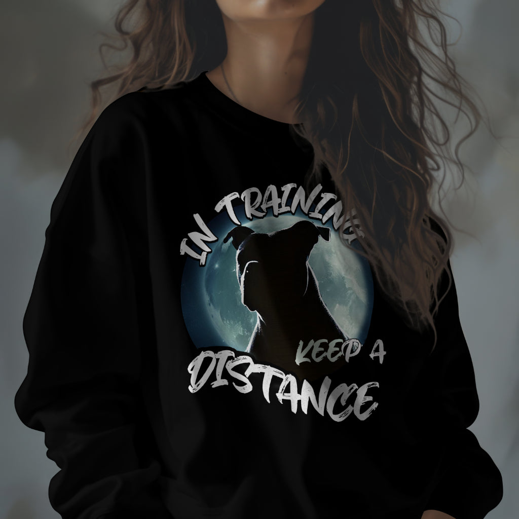 In Training - Amstaff/Bully/Staffy In Moonlight. Front And Back Print. Classic Unisex Crewneck Sweatshirt | Gildan® 18000