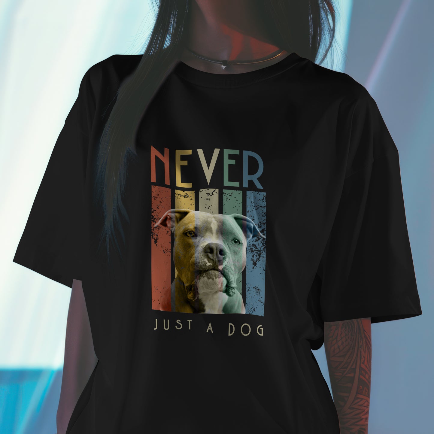Bully - Never Just A Dog. Unisex Oversized T-shirt | SOL'S Legacy 03996 Deep Black