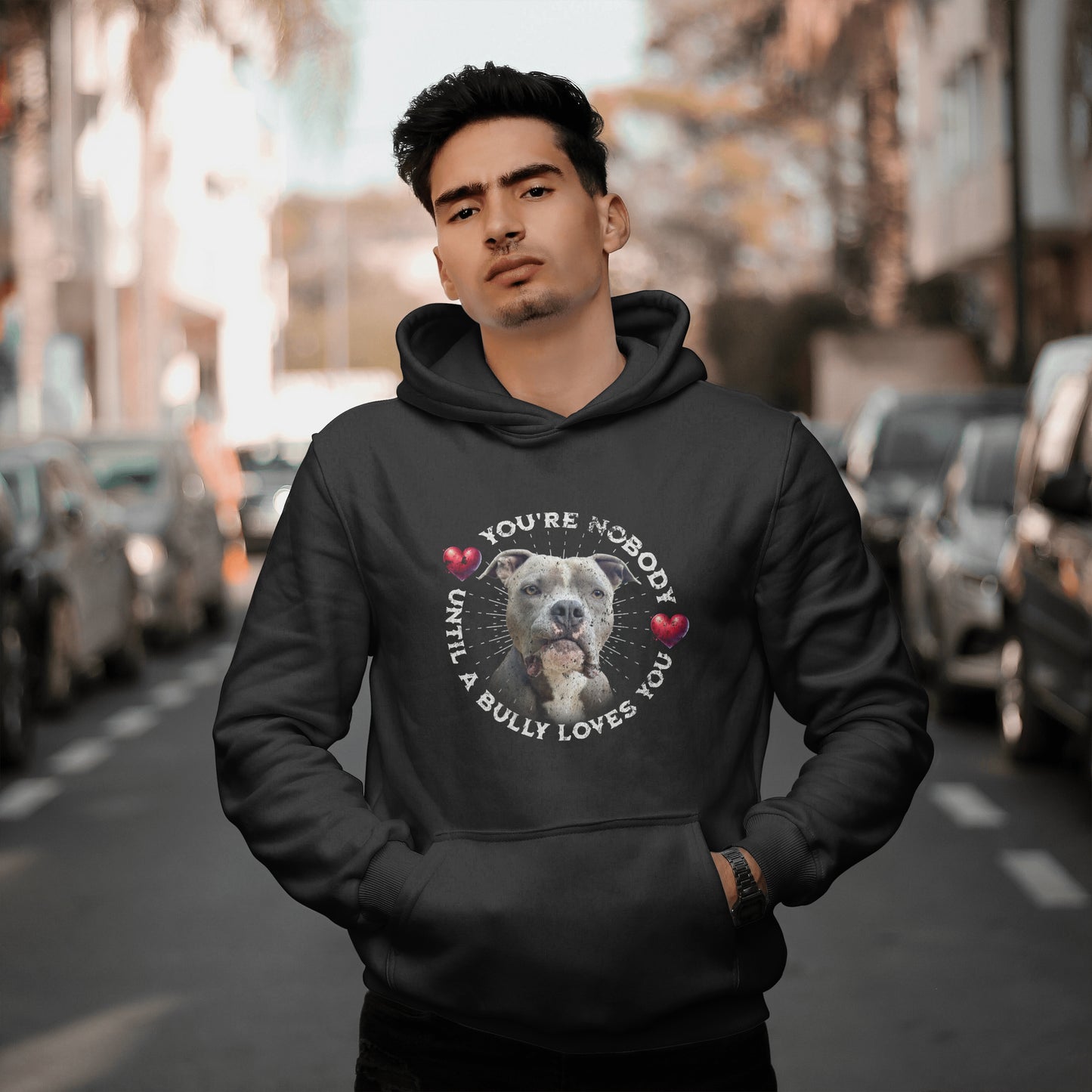 Bully with Hearts - You're Nobody Until A Bully Loves You. Classic Unisex Pullover Hoodie | Gildan® 18500