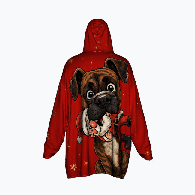 Happy Howlidays Solid Brindle Boxer. Cosy Oversized Christmas Hoodie  - Your Personal Cloud of Comfort.