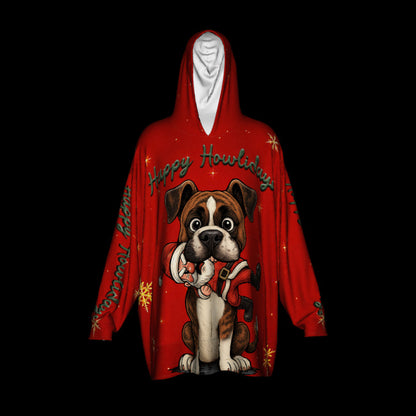 Happy Howlidays - Brindle Boxer. Cosy Oversized Christmas Hoodie  - Your Personal Cloud of Comfort.