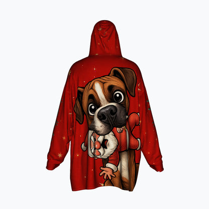 Happy Howlidays - Fawn Boxer. Cosy Oversized Christmas Hoodie  - Your Personal Cloud of Comfort.