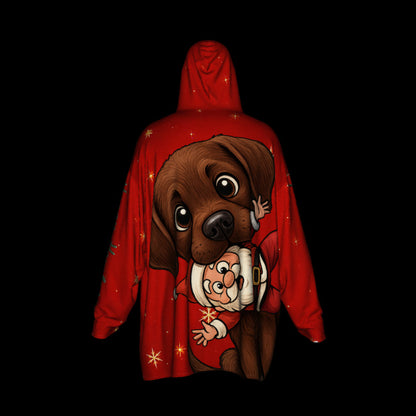Happy Howlidays - Chocolate Labrador. Cosy Oversized Christmas Hoodie  - Your Personal Cloud of Comfort.