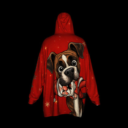 Happy Howlidays - Brindle Boxer. Cosy Oversized Christmas Hoodie  - Your Personal Cloud of Comfort.