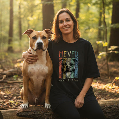Retro Amstaff - Never Just A Dog.  Unisex Oversized T-shirt | SOL'S Legacy 03996