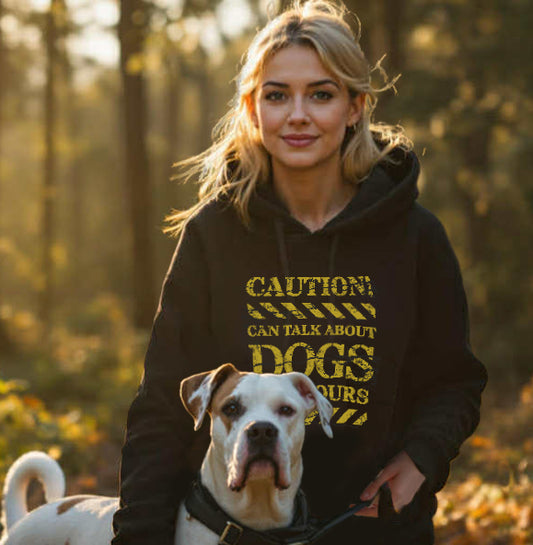 Caution Dog Lovers Black Hoodie – Talk About Dogs for Hours