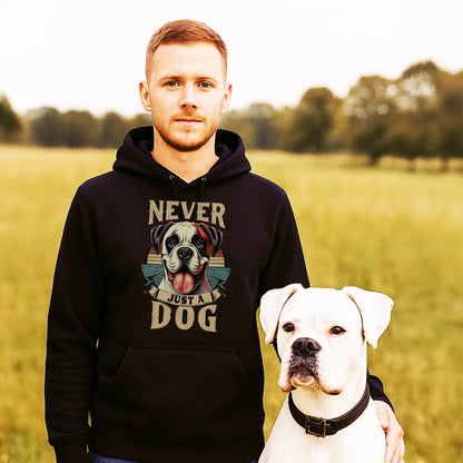 Never Just A Dog - White Boxer. Classic Unisex Pullover Hoodie | Gildan® 18500