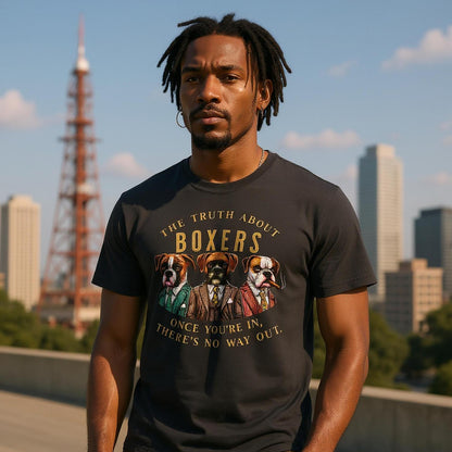 Boxers with Mob Text - Premium Unisex Crewneck T-shirt | Bella + Canvas 3001