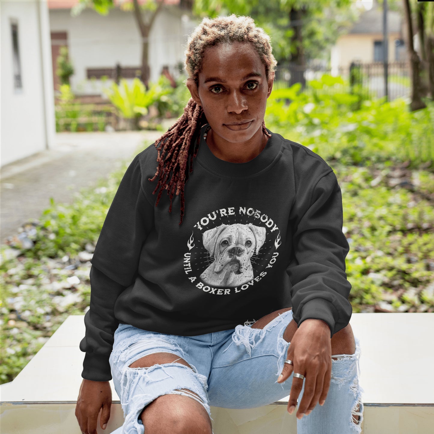 You're Nobody Until A Boxer Loves You - White Boxer -  . Classic Unisex Crewneck Sweatshirt | Gildan® 18000