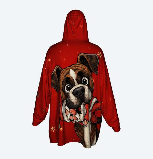 Happy Howlidays - Brindle Boxer. Cosy Oversized Christmas Hoodie  - Your Personal Cloud of Comfort.