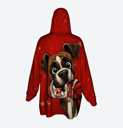 Happy Howlidays - Brindle Boxer. Cosy Oversized Christmas Hoodie  - Your Personal Cloud of Comfort.