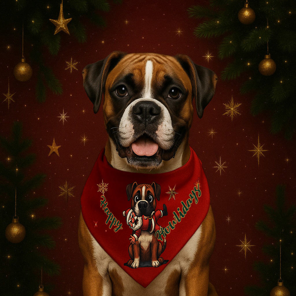 Christmas Fawn Boxer Bandana.