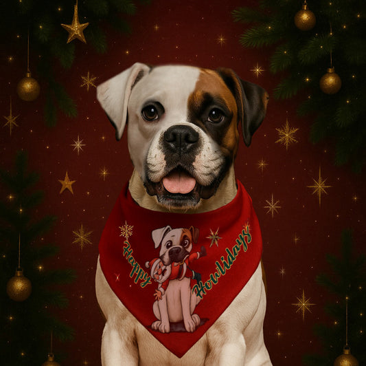 Christmas White Boxer Bandana