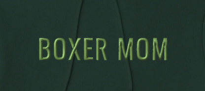 BOXER MOM - Classic Unisex Pullover Hoodie With Discreet Embroidered Text.