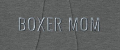 BOXER MOM - Classic Unisex Pullover Hoodie With Discreet Embroidered Text.