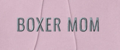 BOXER MOM - Classic Unisex Pullover Hoodie With Discreet Embroidered Text.