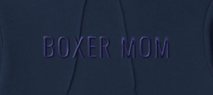 BOXER MOM - Classic Unisex Pullover Hoodie With Discreet Embroidered Text.