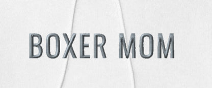 BOXER MOM - Classic Unisex Pullover Hoodie With Discreet Embroidered Text.