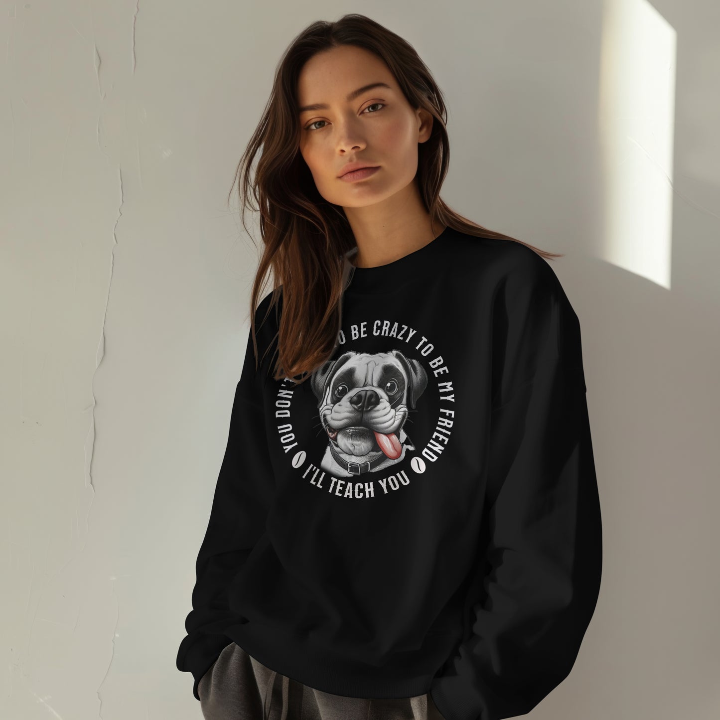 You Don't Have To Be Crazy... - Boxer -  . Classic Unisex Crewneck Sweatshirt | Gildan® 18000