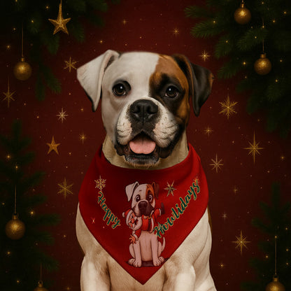Christmas White Boxer Bandana.