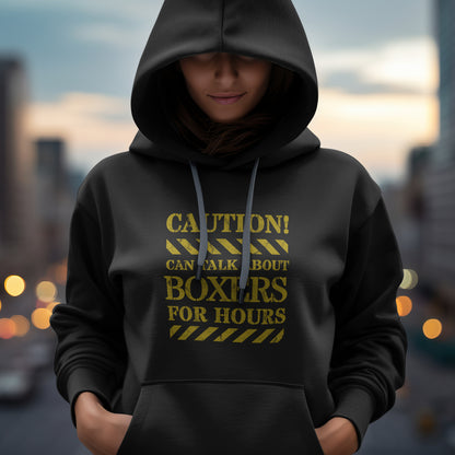 Caution! Can Talk About Boxers.. -  Boxer.  Front print only. Classic Unisex Pullover Hoodie | Gildan® 18500