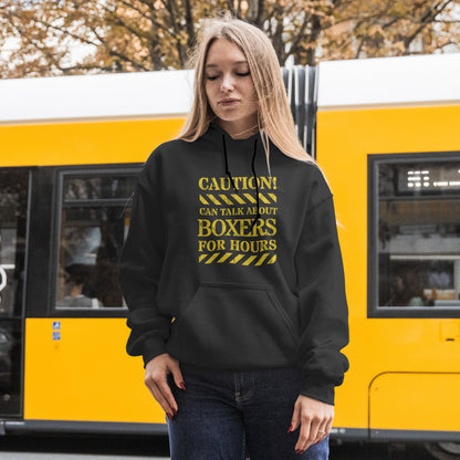 Caution! Can Talk About Boxers.. -  Boxer. Print front and back. Classic Unisex Pullover Hoodie | Gildan® 18500