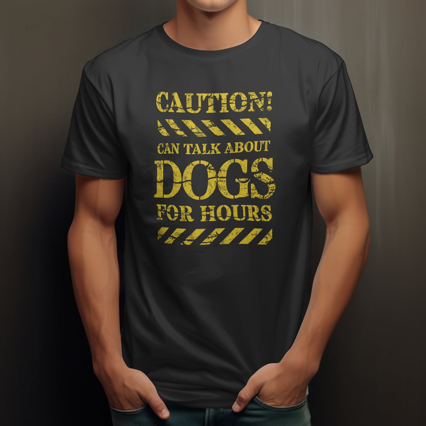 Caution! Can Talk About Dogs For Hours. -  Heavyweight Unisex Crewneck T-shirt | Gildan® 5000