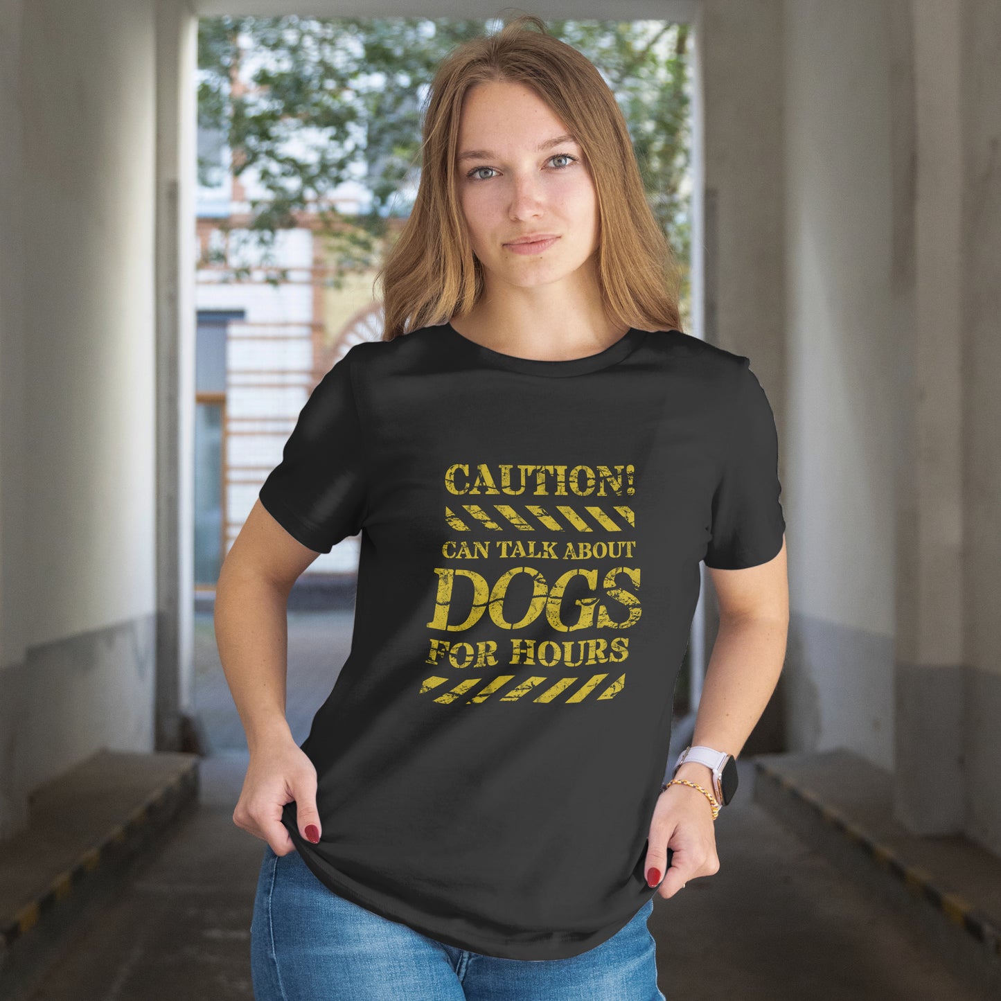 Caution! Can Talk About Dogs For Hours. -  Heavyweight Unisex Crewneck T-shirt | Gildan® 5000