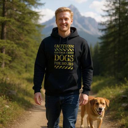 Caution Dog Lovers Black Hoodie – Talk About Dogs for Hours