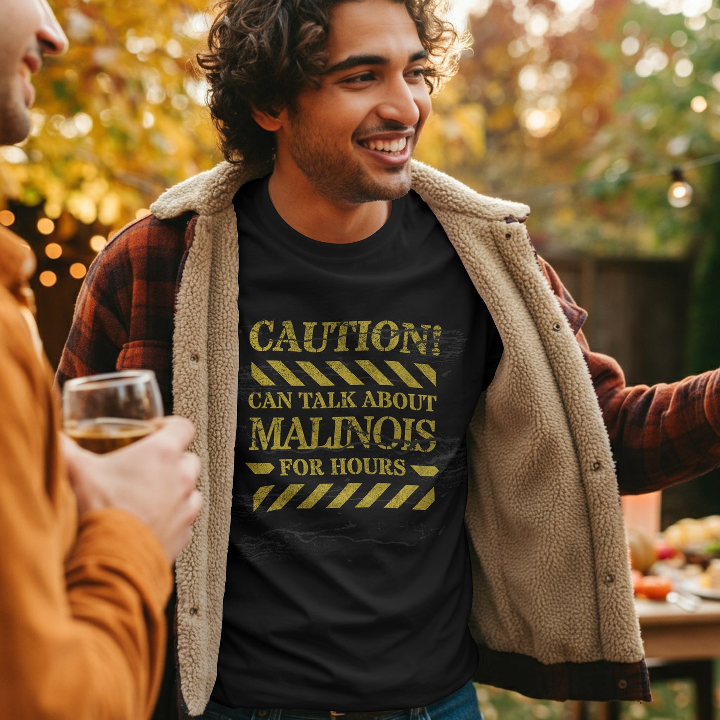 Caution -  Malinois. Premium Unisex Crewneck T-shirt | Bella + Canvas 3001