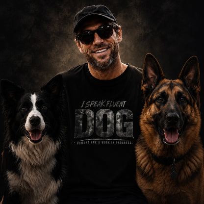 I Speak Fluent Dog - Heavyweight Unisex Crewneck T-shirt | Gildan® 5000
