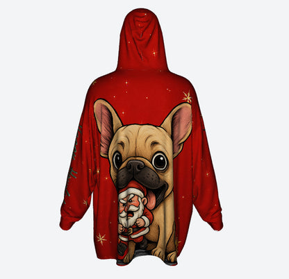 Happy Howlidays - Fawn French bulldog. Cosy Oversized Christmas Hoodie  - Your Personal Cloud of Comfort.
