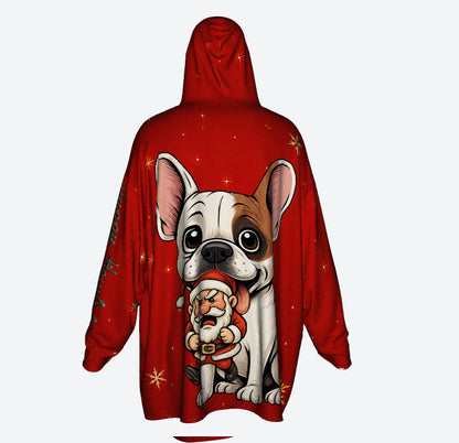 Happy Howlidays - Honey Pied French bulldog. Cosy Oversized Christmas Hoodie  - Your Personal Cloud of Comfort.