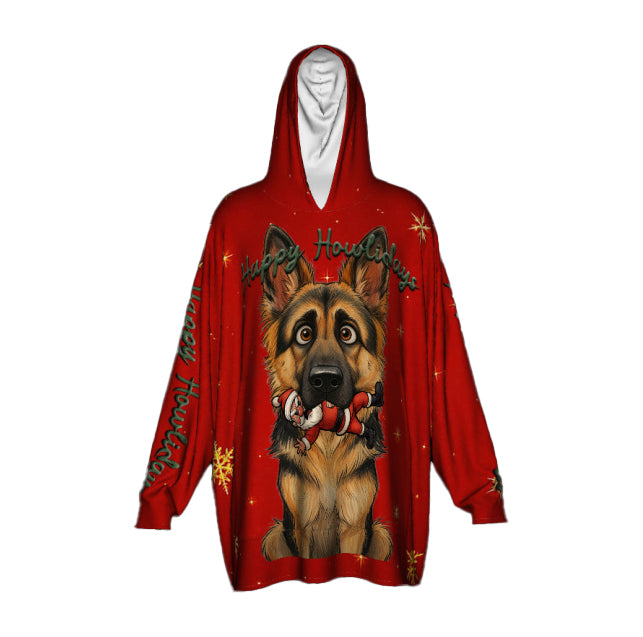 Happy Howlidays - German Shepherd. Cosy Oversized Christmas Hoodie  - Your Personal Cloud of Comfort.