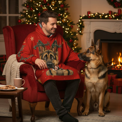 Happy Howlidays - German Shepherd. Cosy Oversized Christmas Hoodie  - Your Personal Cloud of Comfort.