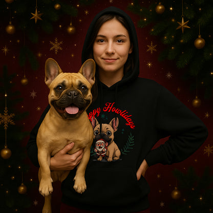 Happy Howlidays - Fawn French Bulldog. Classic Unisex Pullover Hoodie | Gildan® 18500