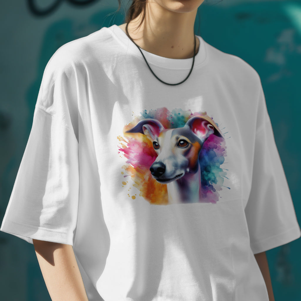 Italian Greyhound/Whippet in watercolor. Organic In Conversion Women's Oversized T-shirt | SOL'S Boxy Women 03807