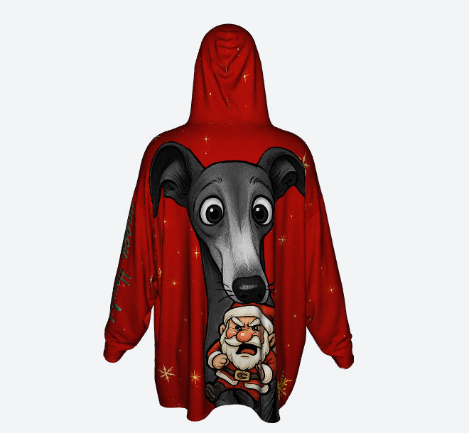 Happy Howlidays -Italian Greyhound/Greyhound, Whippet and Lurcher. Cosy Oversized Christmas Hoodie  - Your Personal Cloud of Comfort.