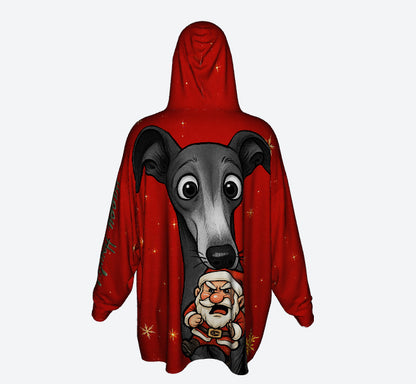 Happy Howlidays -Italian Greyhound/Greyhound, Whippet and Lurcher. Cosy Oversized Christmas Hoodie  - Your Personal Cloud of Comfort.